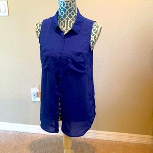 Royal blue button down shirt